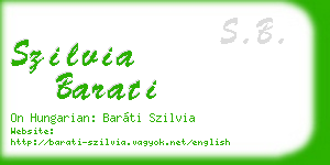 szilvia barati business card