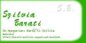 szilvia barati business card